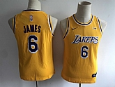 Youth Lakers 6 Lebron James Yellow City Edition Nike Swingman Jersey,baseball caps,new era cap wholesale,wholesale hats